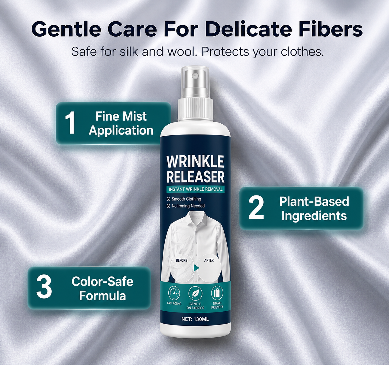 🎁EK K SAATH 1 MUFT LIMITED TIME OFFER🔥👔✨ Instant Wrinkle Release – No Iron, Travel-Ready, Static-Free & Fresh. - Image 4